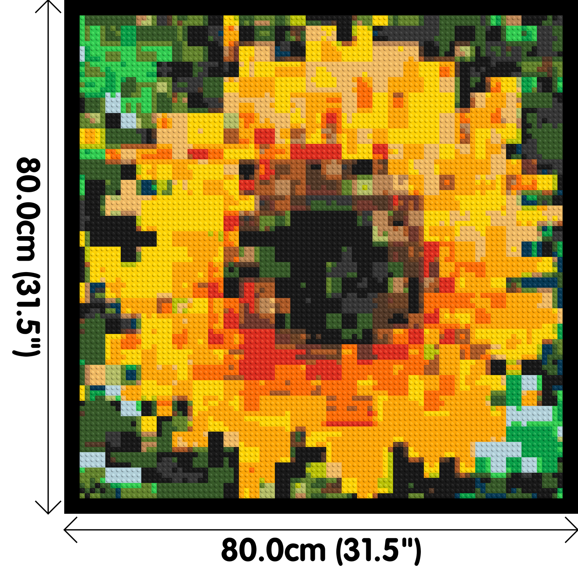 Sunflower – A Bloom of Warm Light by Joséphine Machalani - Brick Art Mosaic Kit 4x4 dimensions with frame