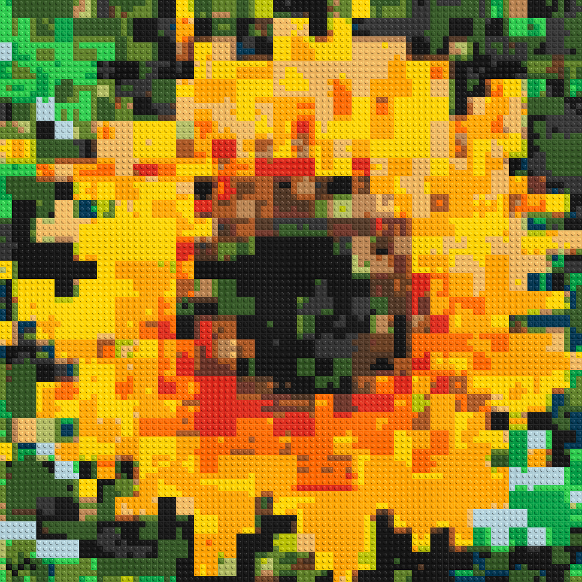 Sunflower – A Bloom of Warm Light by Joséphine Machalani - Brick Art Mosaic Kit 4x4 large