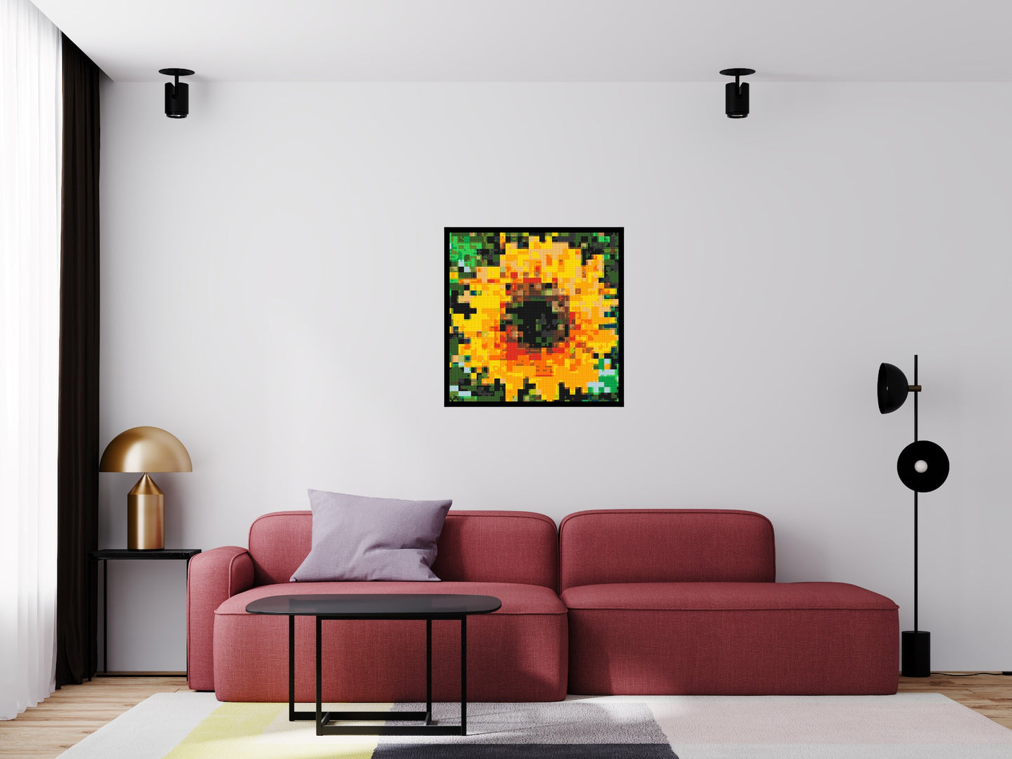 Sunflower – A Bloom of Warm Light by Joséphine Machalani - Brick Art Mosaic Kit 4x4 large