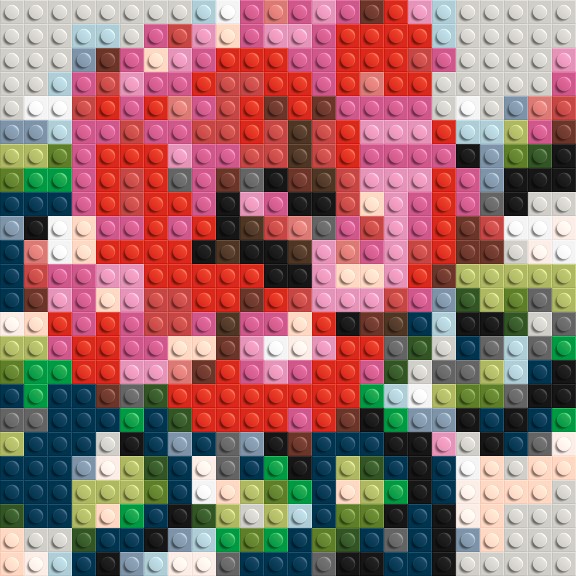 Hibiscus – A Bloom of Gentle Radiance by Joséphine Machalani - Brick Art Mosaic Kit 1x1 large