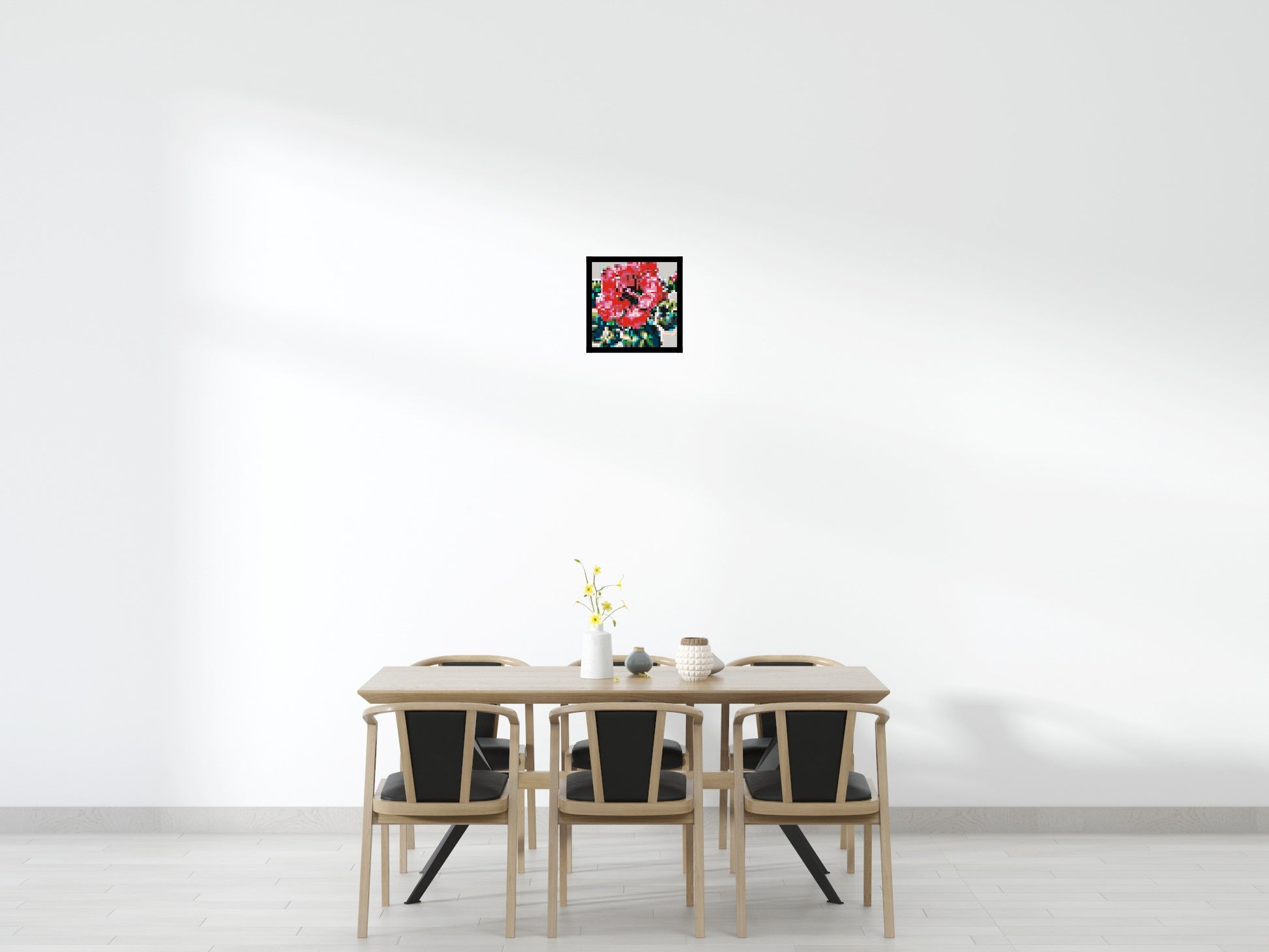 Hibiscus – A Bloom of Gentle Radiance by Joséphine Machalani - Brick Art Mosaic Kit 2x2 scene with frame