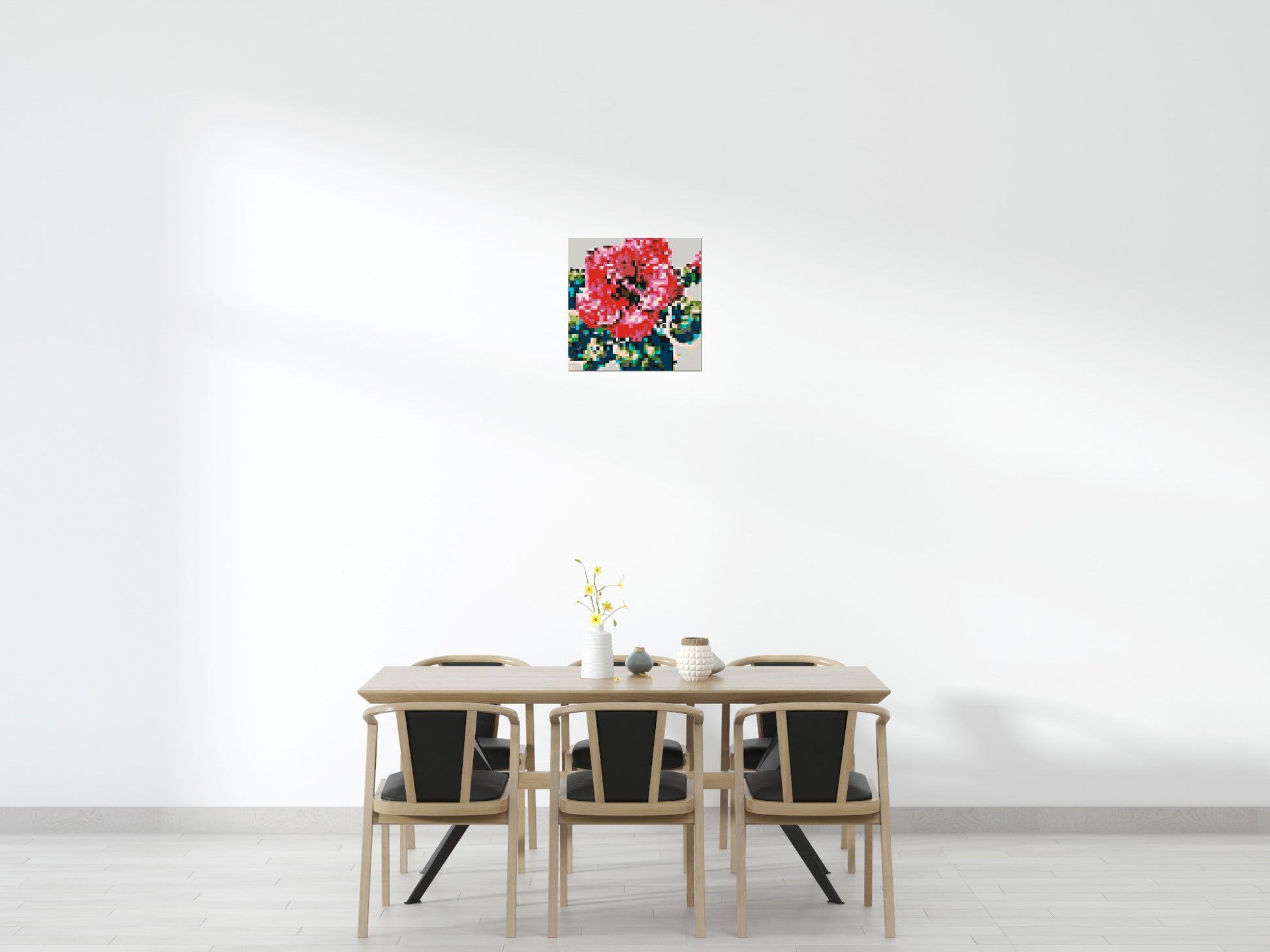 Hibiscus – A Bloom of Gentle Radiance by Joséphine Machalani - Brick Art Mosaic Kit 3x3 scene