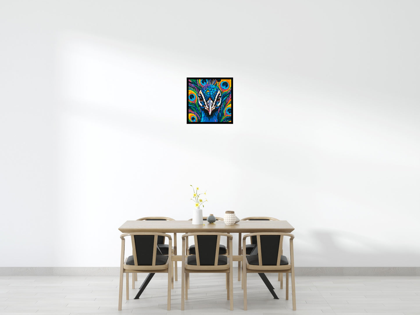 Vibrant Peacock Pop Art - Brick Art Mosaic Kit 3x3 large