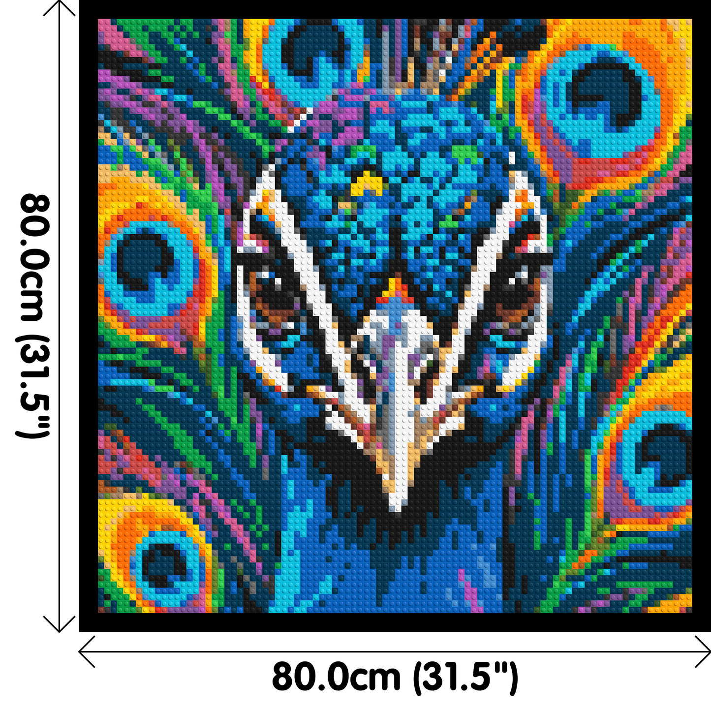 Vibrant Peacock Pop Art - Brick Art Mosaic Kit 4x4 large