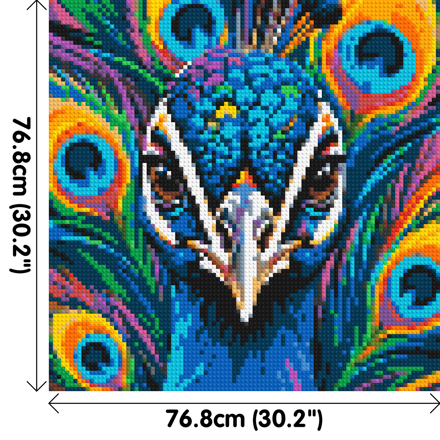 Vibrant Peacock Pop Art - Brick Art Mosaic Kit 4x4 large