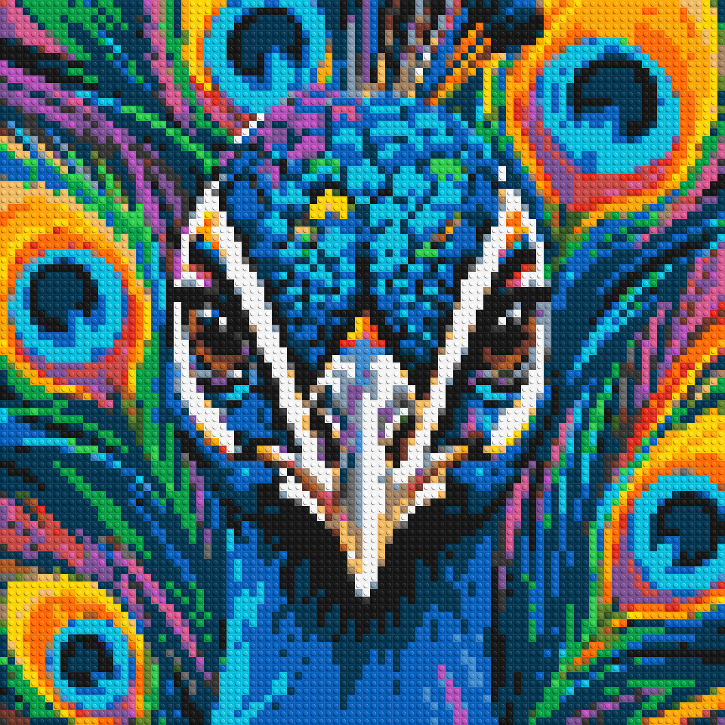 Vibrant Peacock Pop Art - Brick Art Mosaic Kit 4x4 large