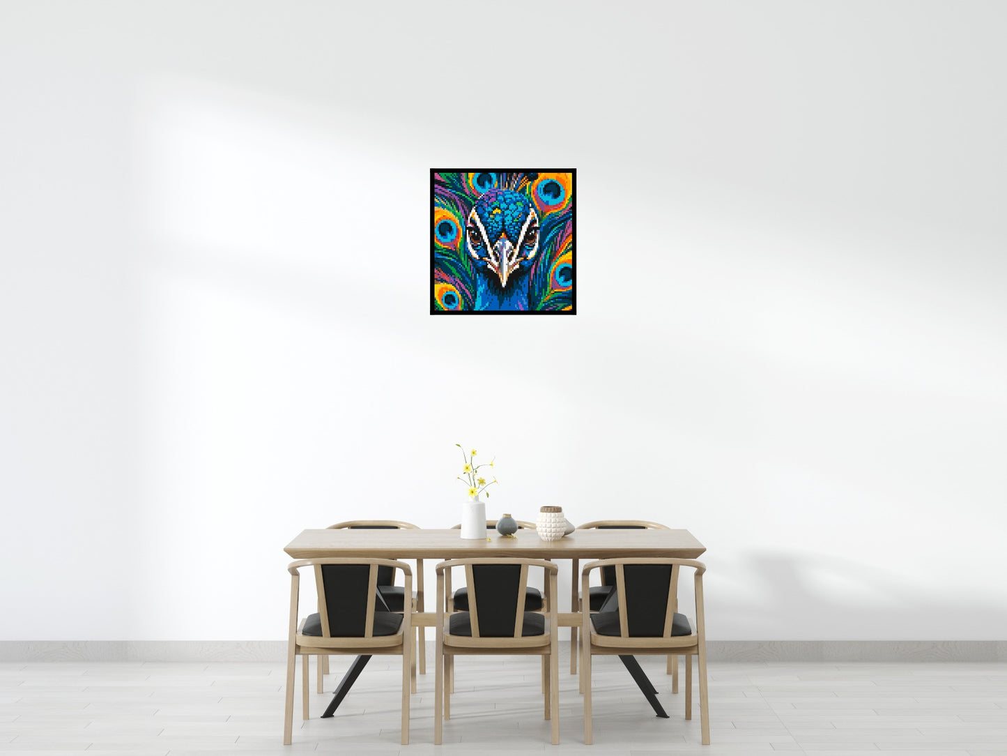 Vibrant Peacock Pop Art - Brick Art Mosaic Kit 4x4 large