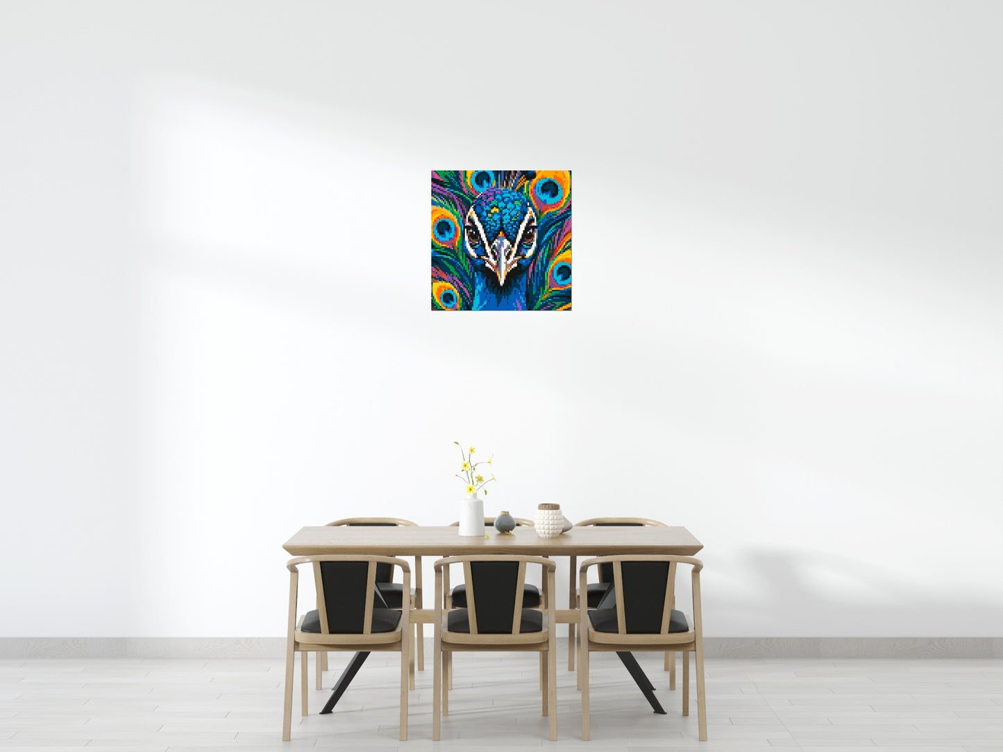 Vibrant Peacock Pop Art - Brick Art Mosaic Kit 4x4 large