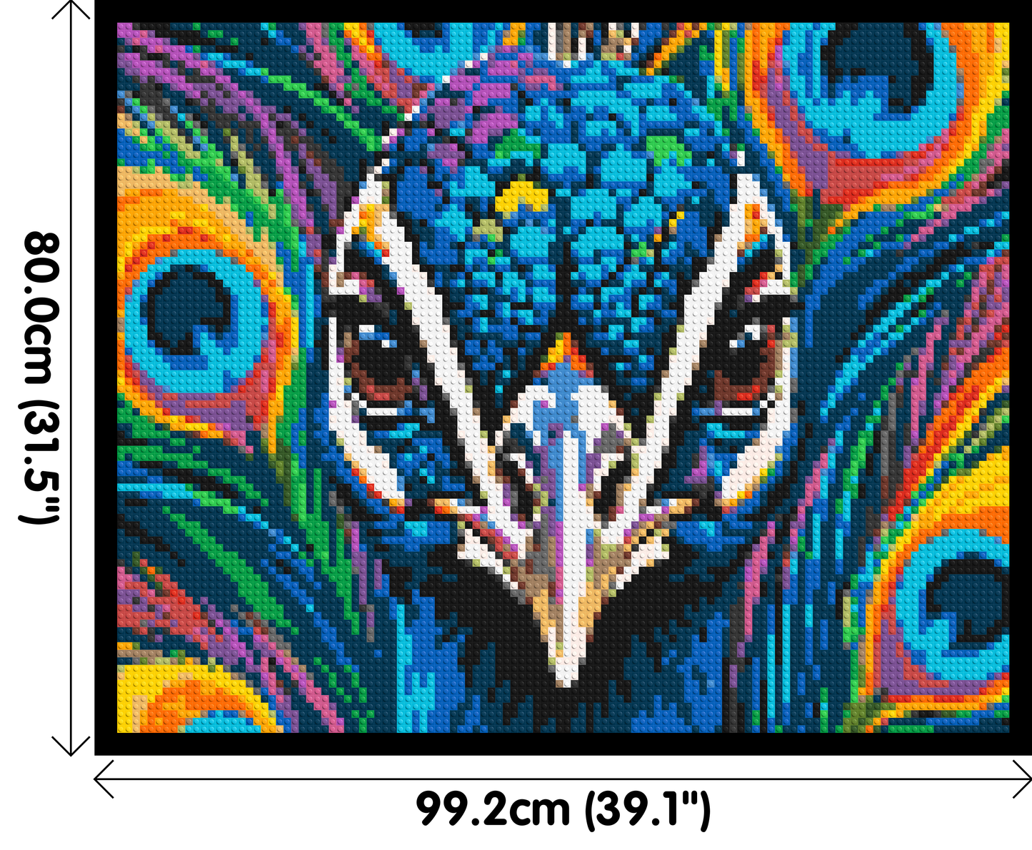 Vibrant Peacock Pop Art - Brick Art Mosaic Kit 5x4 large