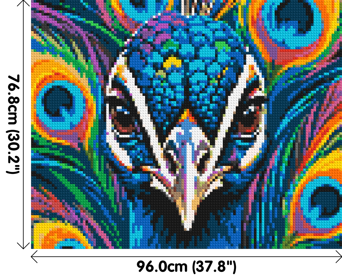 Vibrant Peacock Pop Art - Brick Art Mosaic Kit 5x4 large