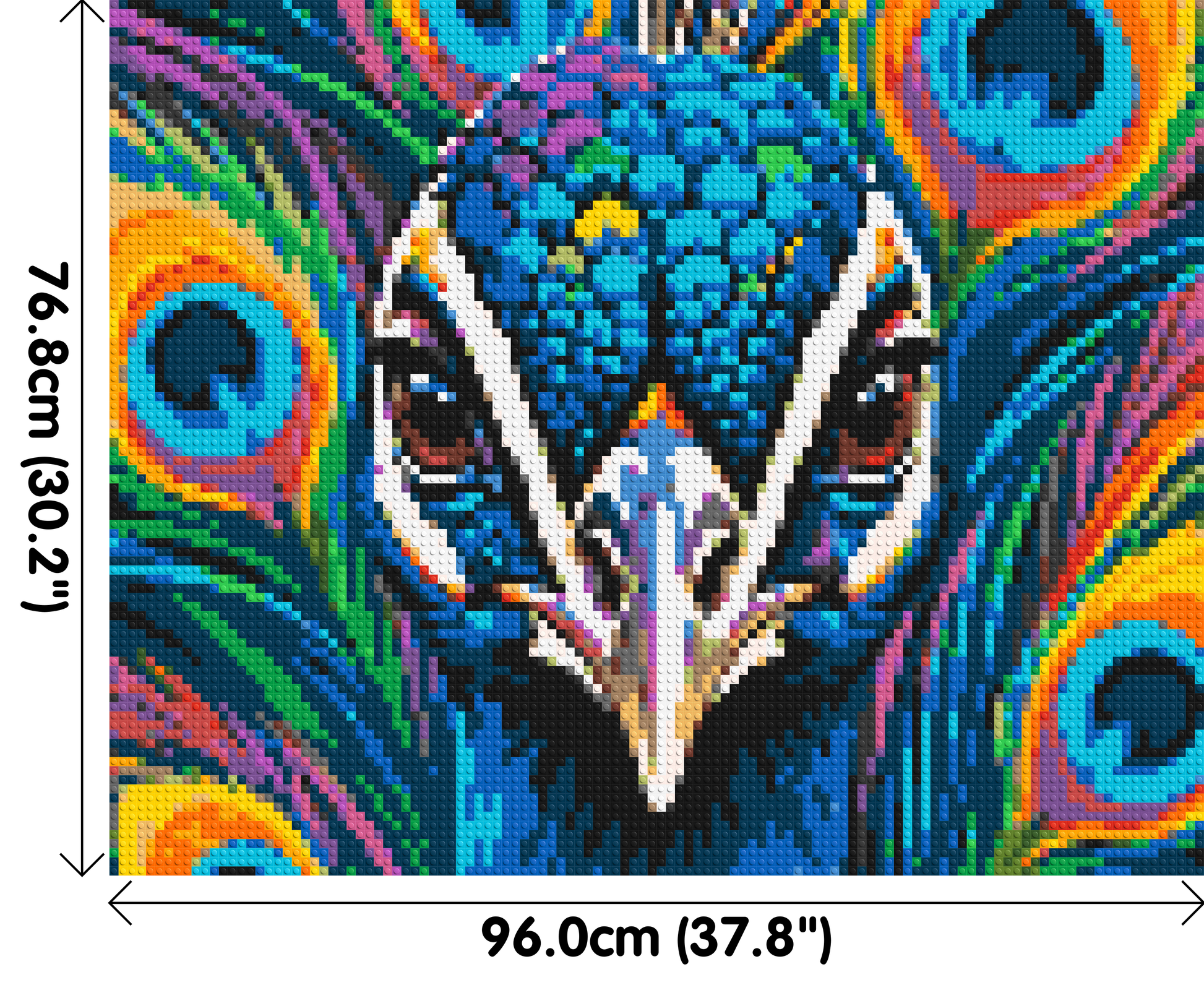 Vibrant Peacock Pop Art - Brick Art Mosaic Kit 5x4 dimensions