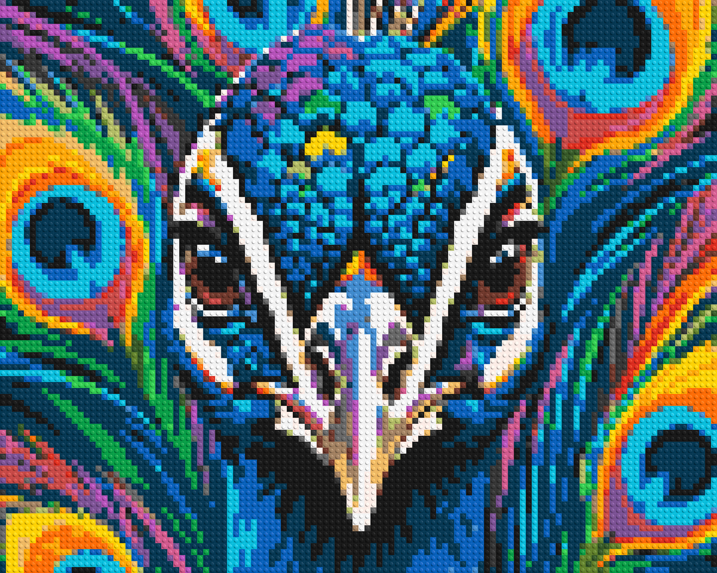 Vibrant Peacock Pop Art - Brick Art Mosaic Kit 5x4 large