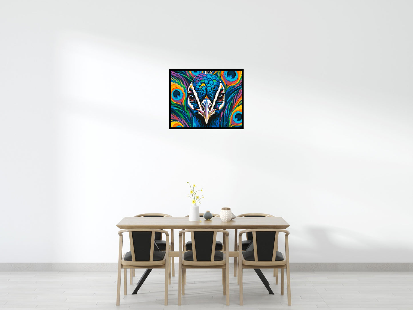 Vibrant Peacock Pop Art - Brick Art Mosaic Kit 5x4 large