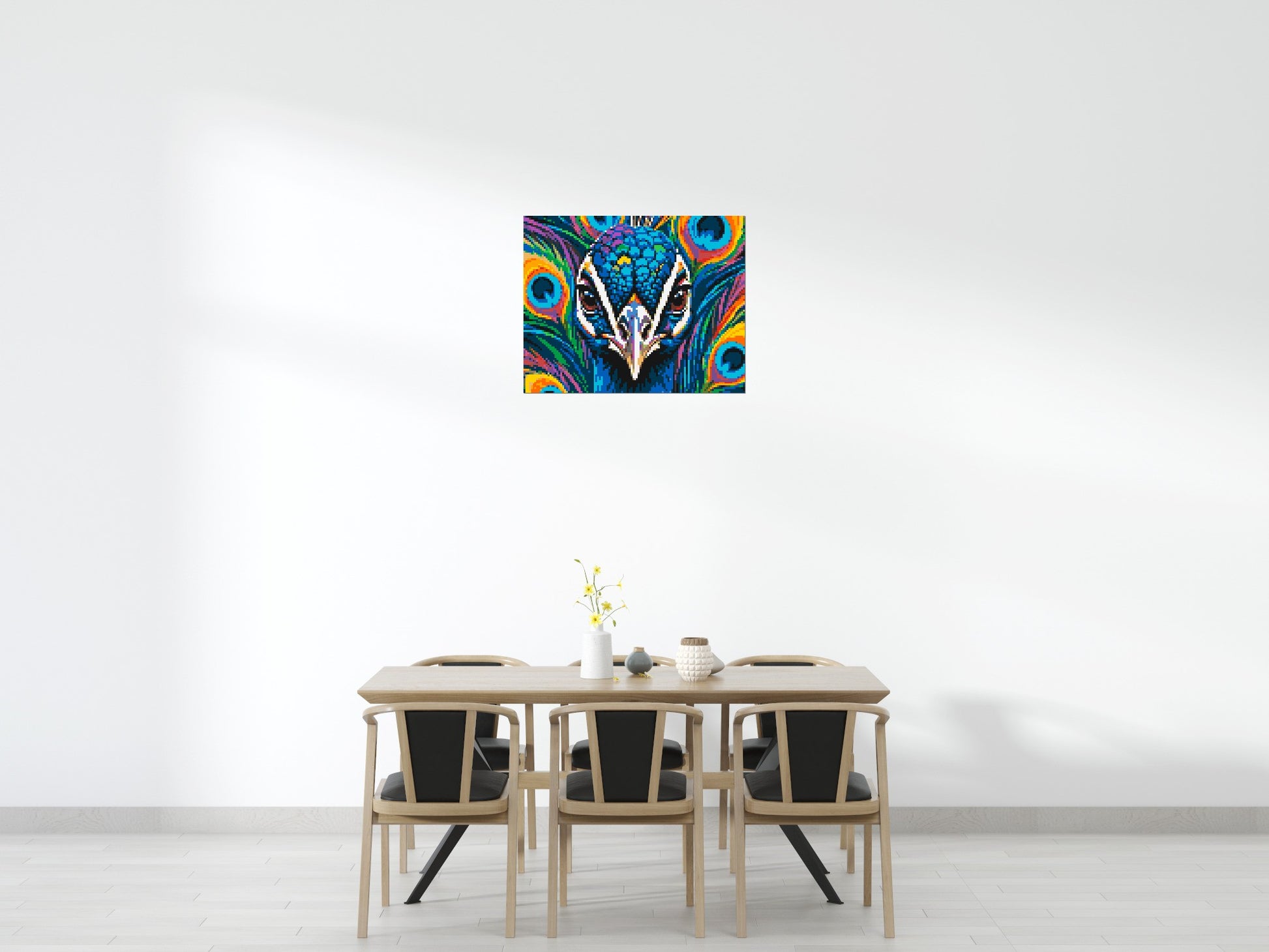 Vibrant Peacock Pop Art - Brick Art Mosaic Kit 5x4 scene