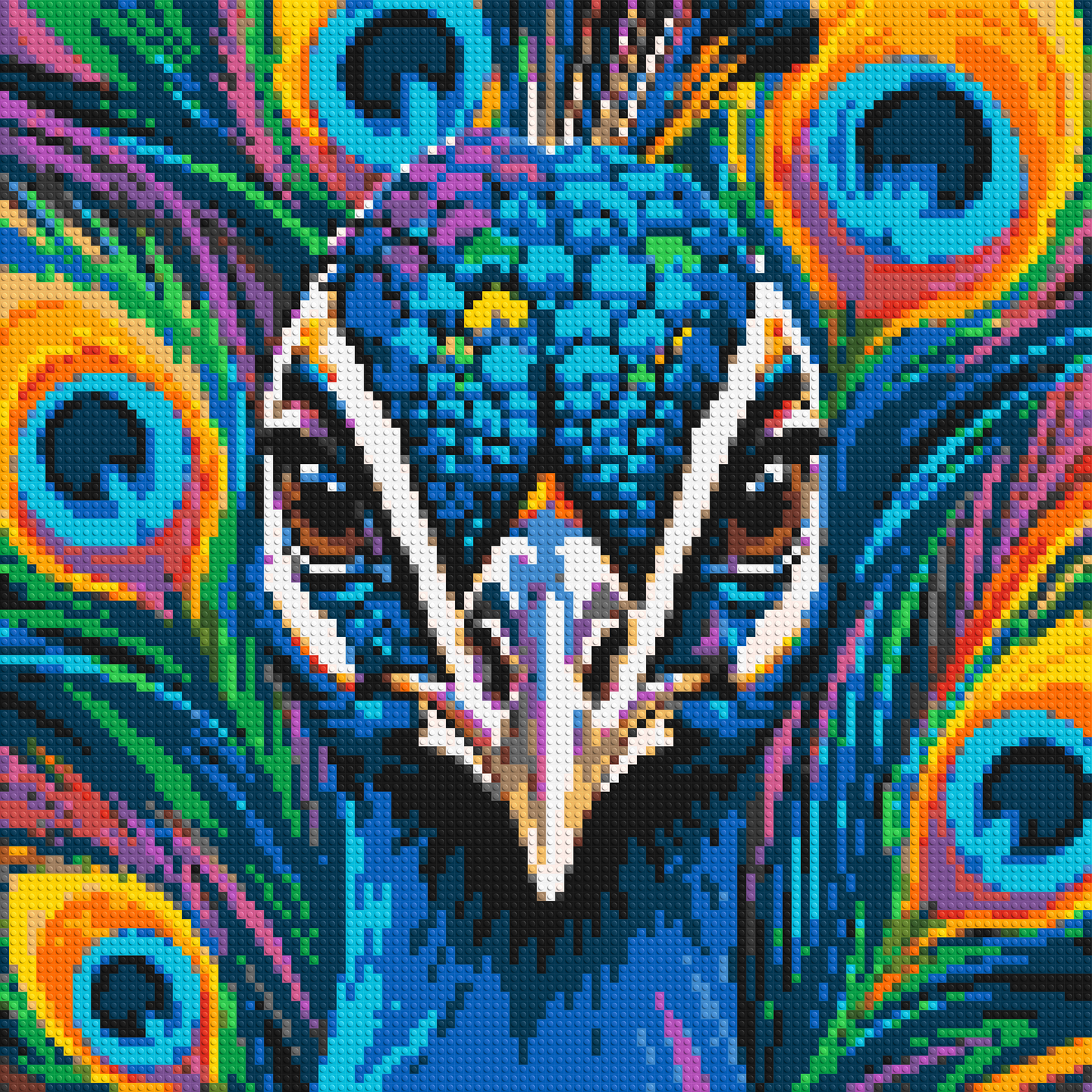 Vibrant Peacock Pop Art - Brick Art Mosaic Kit 5x5 large