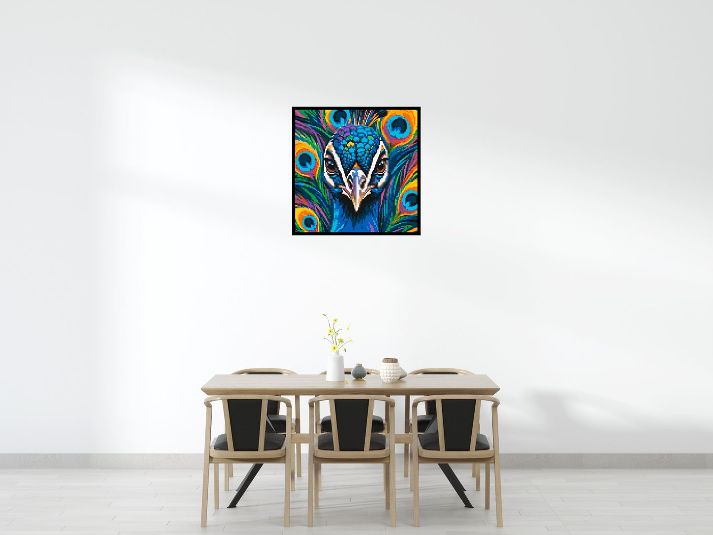 Vibrant Peacock Pop Art - Brick Art Mosaic Kit 5x5 large