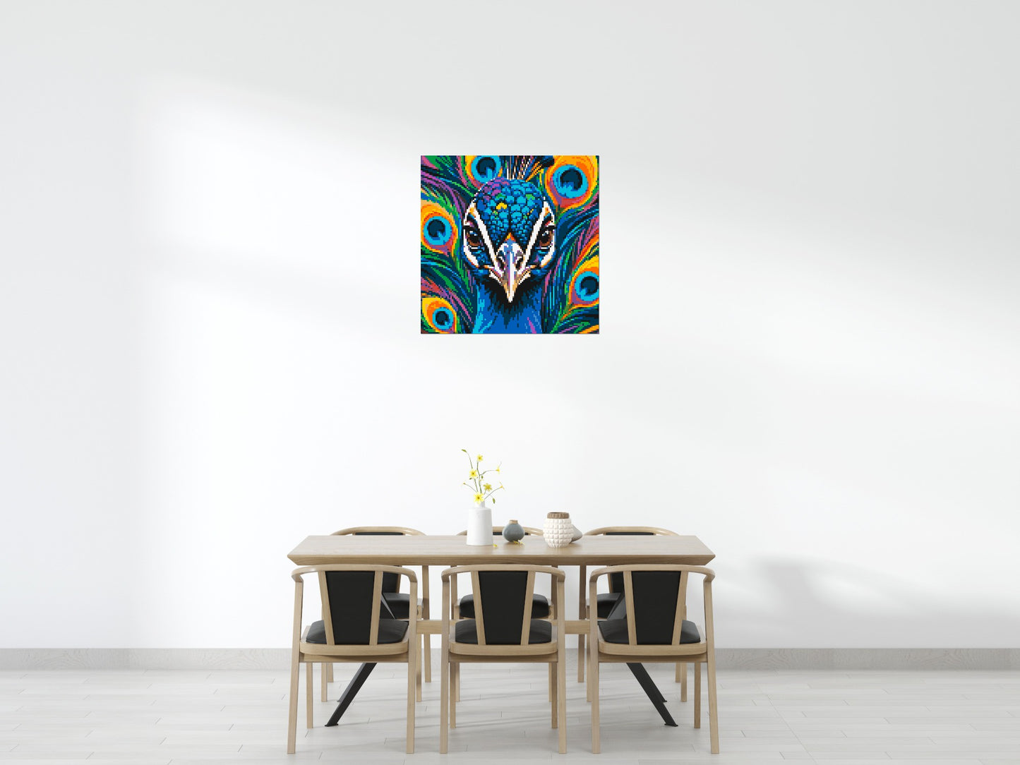 Vibrant Peacock Pop Art - Brick Art Mosaic Kit 5x5 large