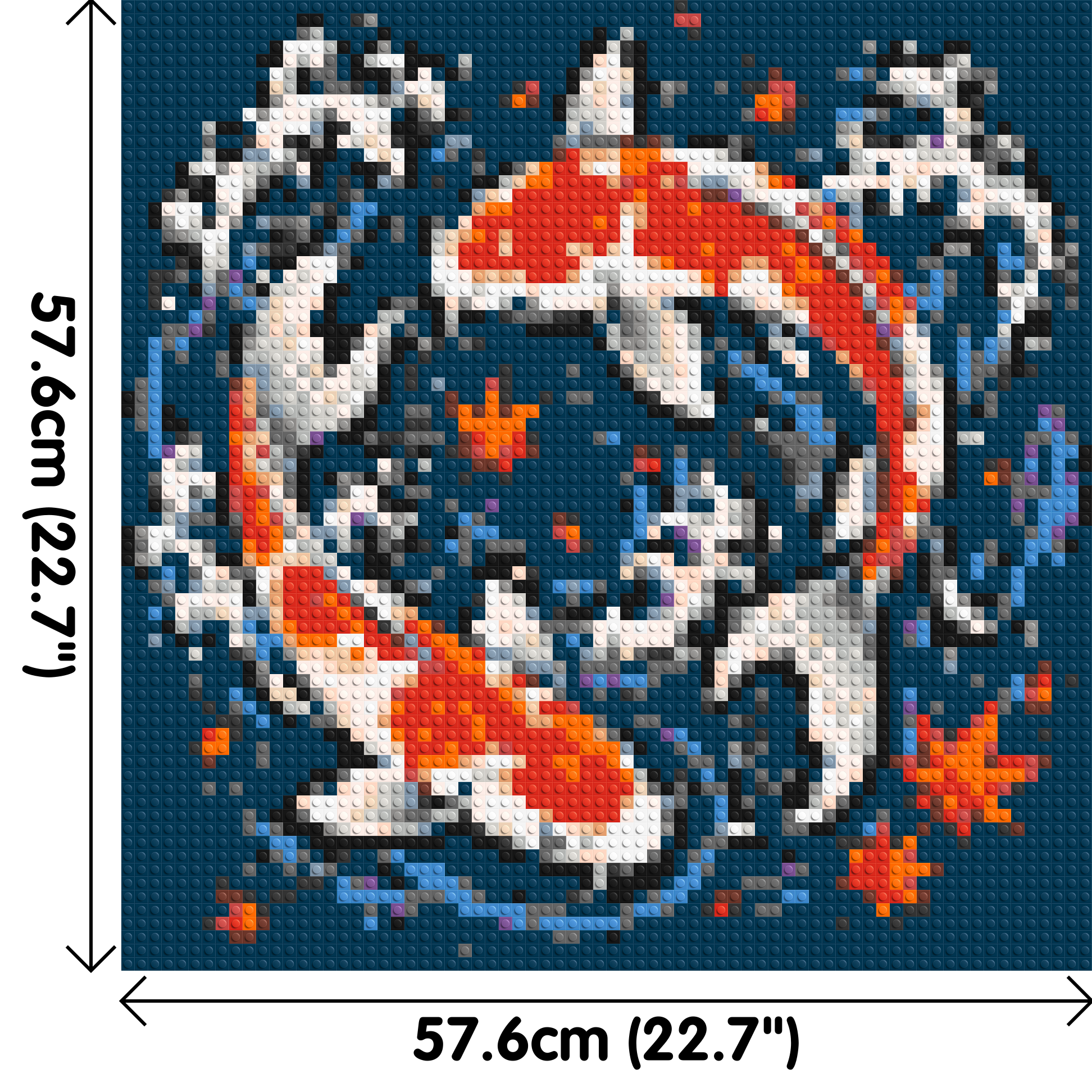 Japanese Ukiyo-e Style Swimming Koi Fish Yin Yang - Brick Art Mosaic Kit 3x3 dimensions