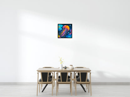 Luminous Deep Sea Jellyfish Pop Art - Brick Art Mosaic Kit 3x3 large