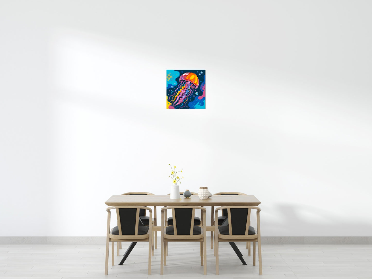 Luminous Deep Sea Jellyfish Pop Art - Brick Art Mosaic Kit 3x3 large