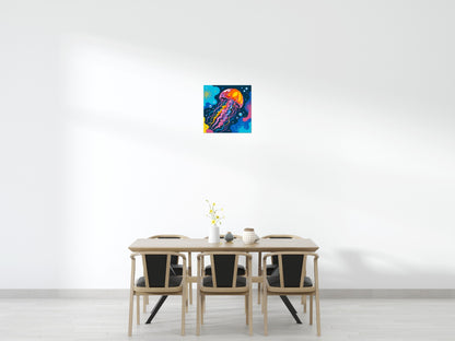 Luminous Deep Sea Jellyfish Pop Art - Brick Art Mosaic Kit 3x3 large