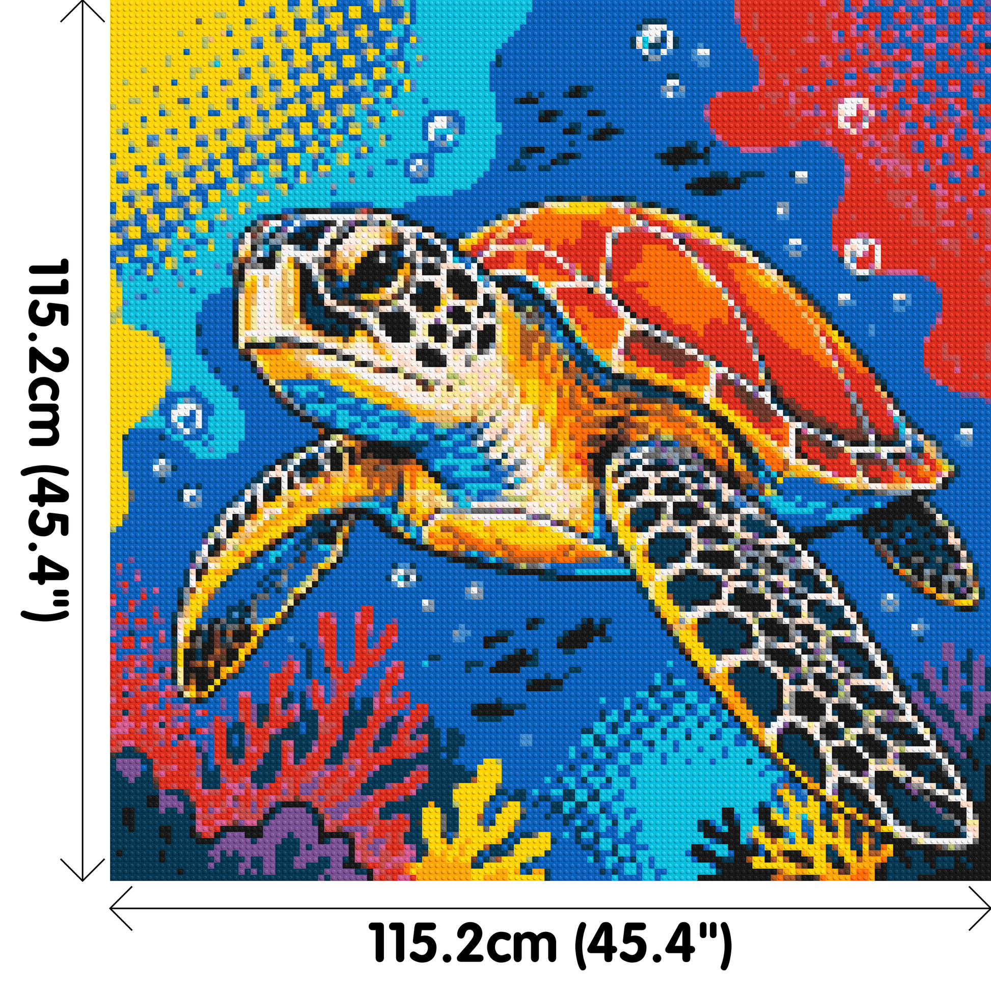 Vibrant Coral Reef Sea Turtle Pop Art - Brick Art Mosaic Kit 6x6 dimensions