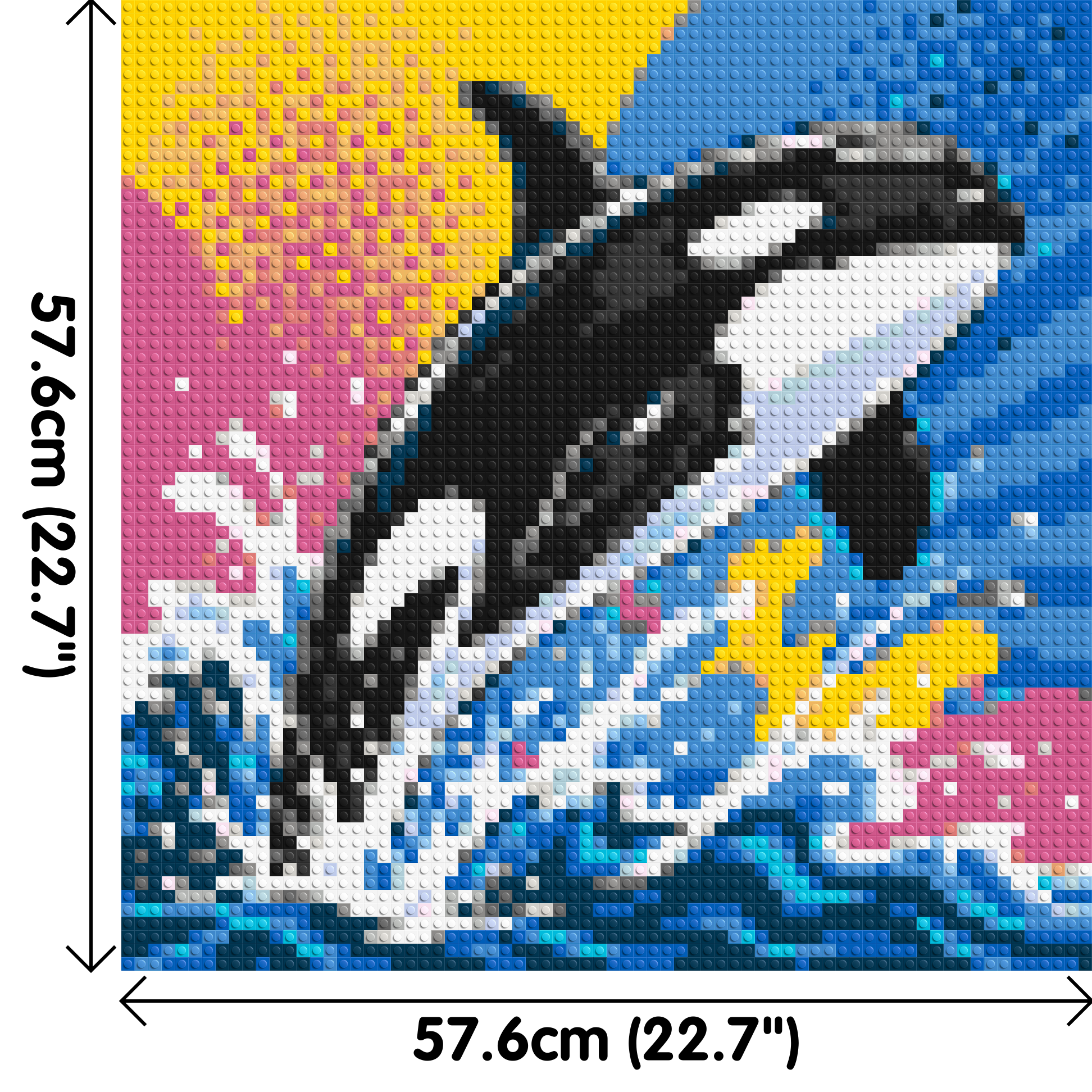 Leaping Orca Whale Comic Pop Art - Brick Art Mosaic Kit 3x3 dimensions