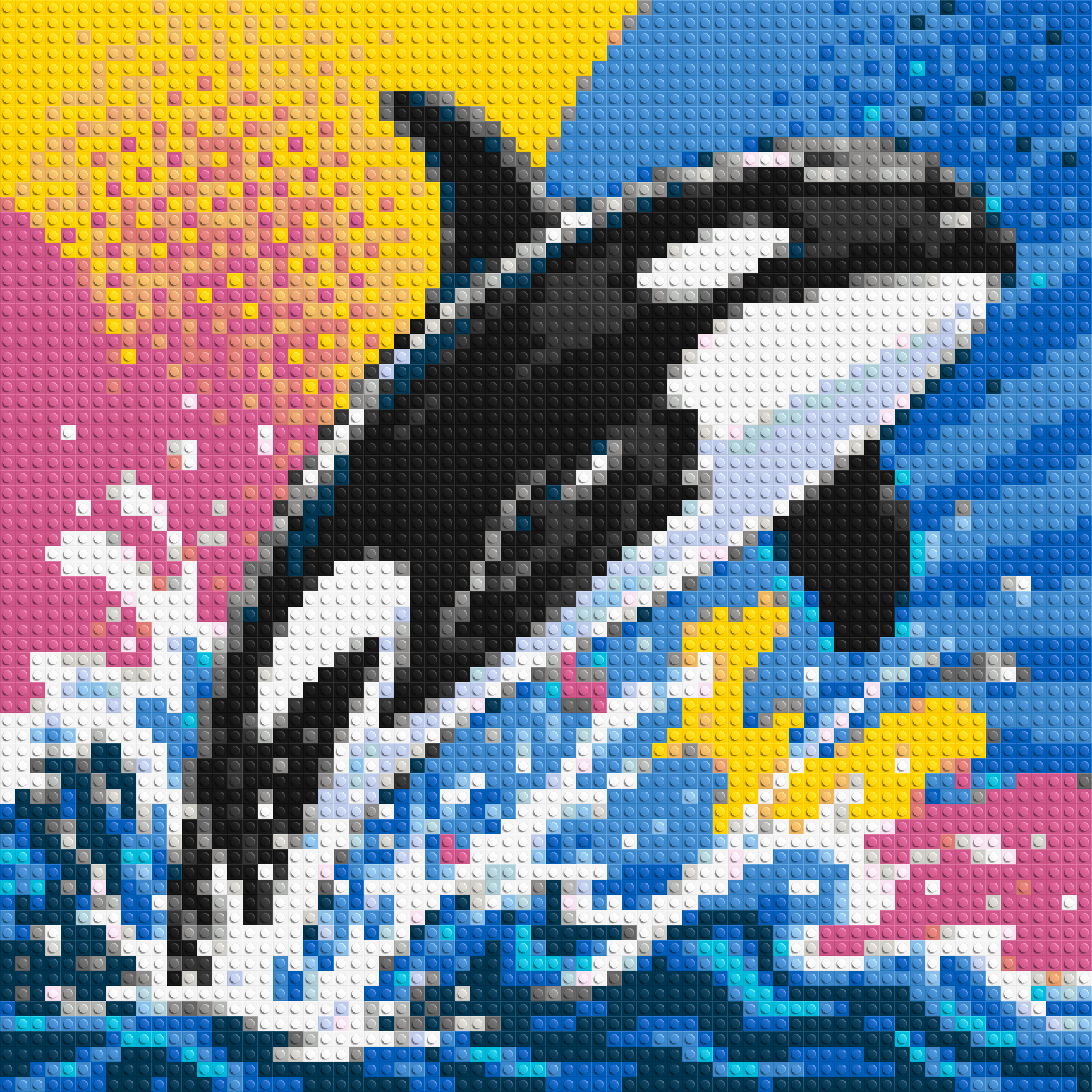 Leaping Orca Whale Comic Pop Art - Brick Art Mosaic Kit 3x3 large
