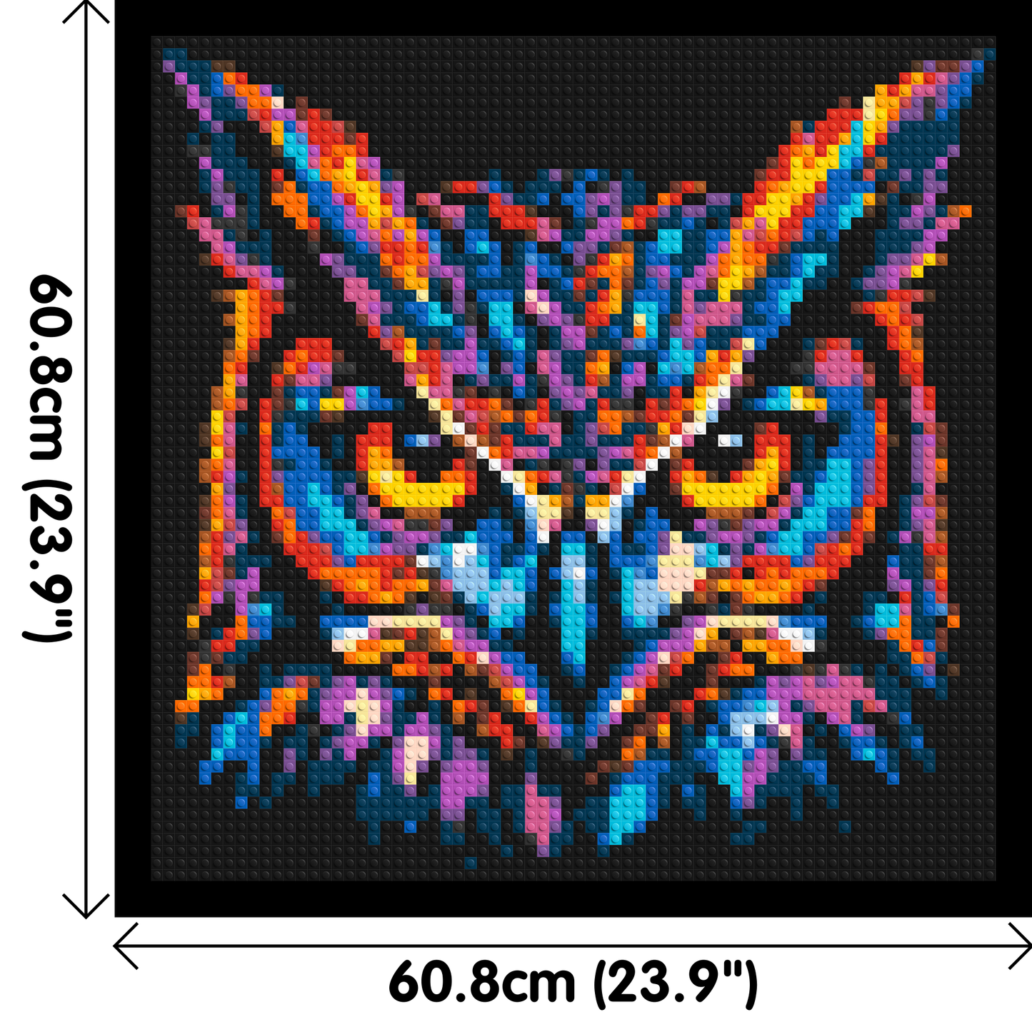 Psychedelic Neon Owl Face Pop Art - Brick Art Mosaic Kit 3x3 large
