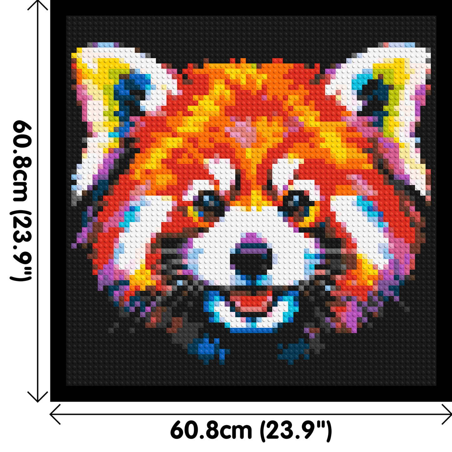 Vibrant Red Panda Face Pop Art - Brick Art Mosaic Kit 3x3 large