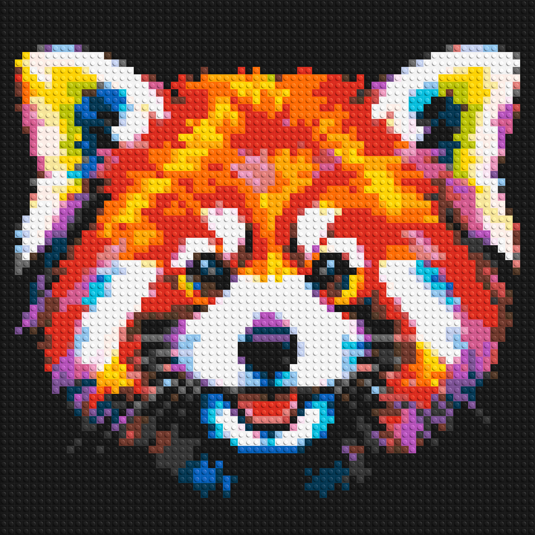 Vibrant Red Panda Face Pop Art - Brick Art Mosaic Kit 3x3 large
