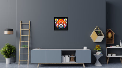 Vibrant Red Panda Face Pop Art - Brick Art Mosaic Kit 3x3 large