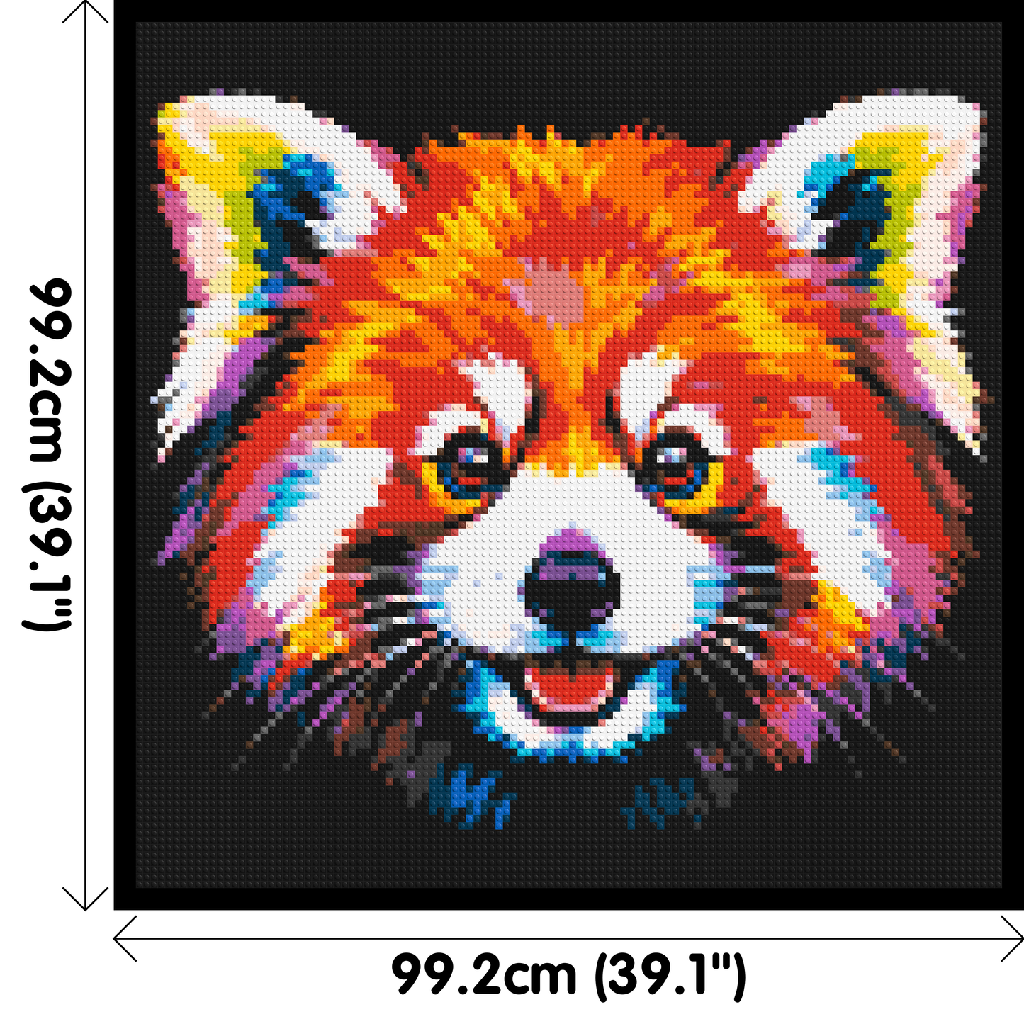 Vibrant Red Panda Face Pop Art - Brick Art Mosaic Kit 5x5 large