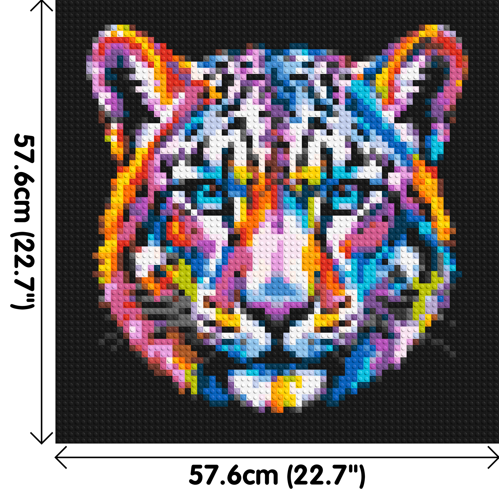 Vibrant Psychedelic Leopard Face Pop Art - Brick Art Mosaic Kit 3x3 dimensions