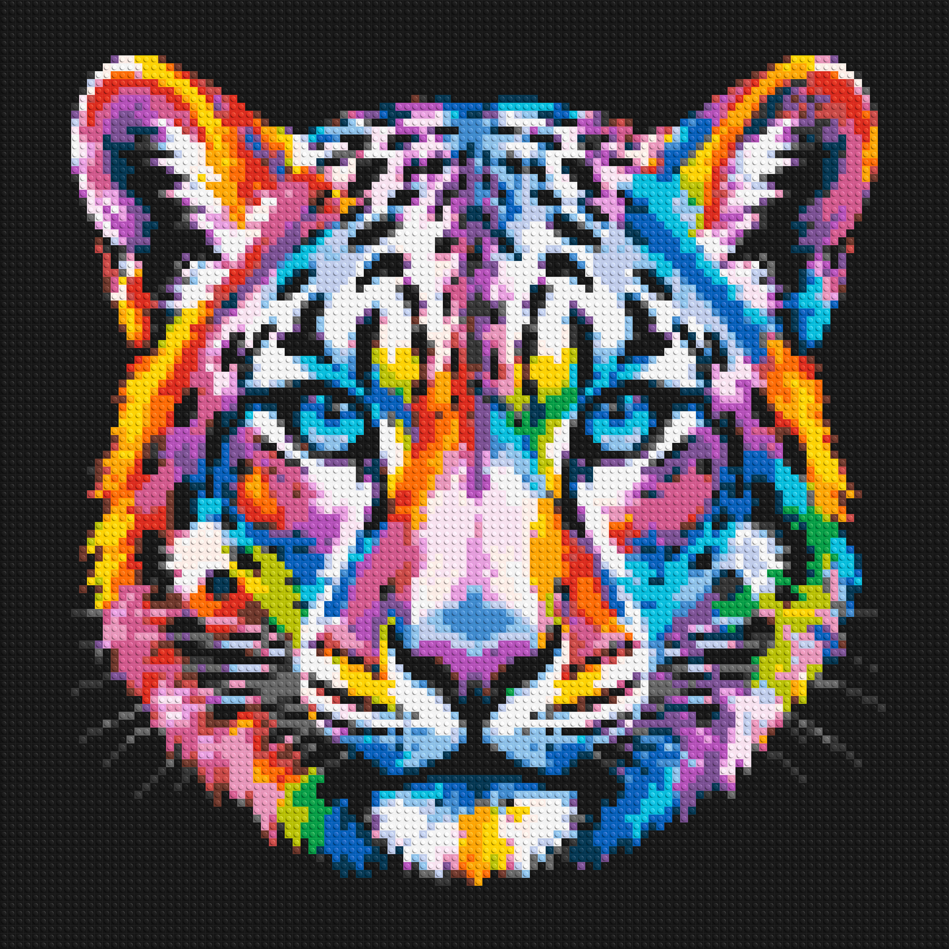 Vibrant Psychedelic Leopard Face Pop Art - Brick Art Mosaic Kit 5x5 large