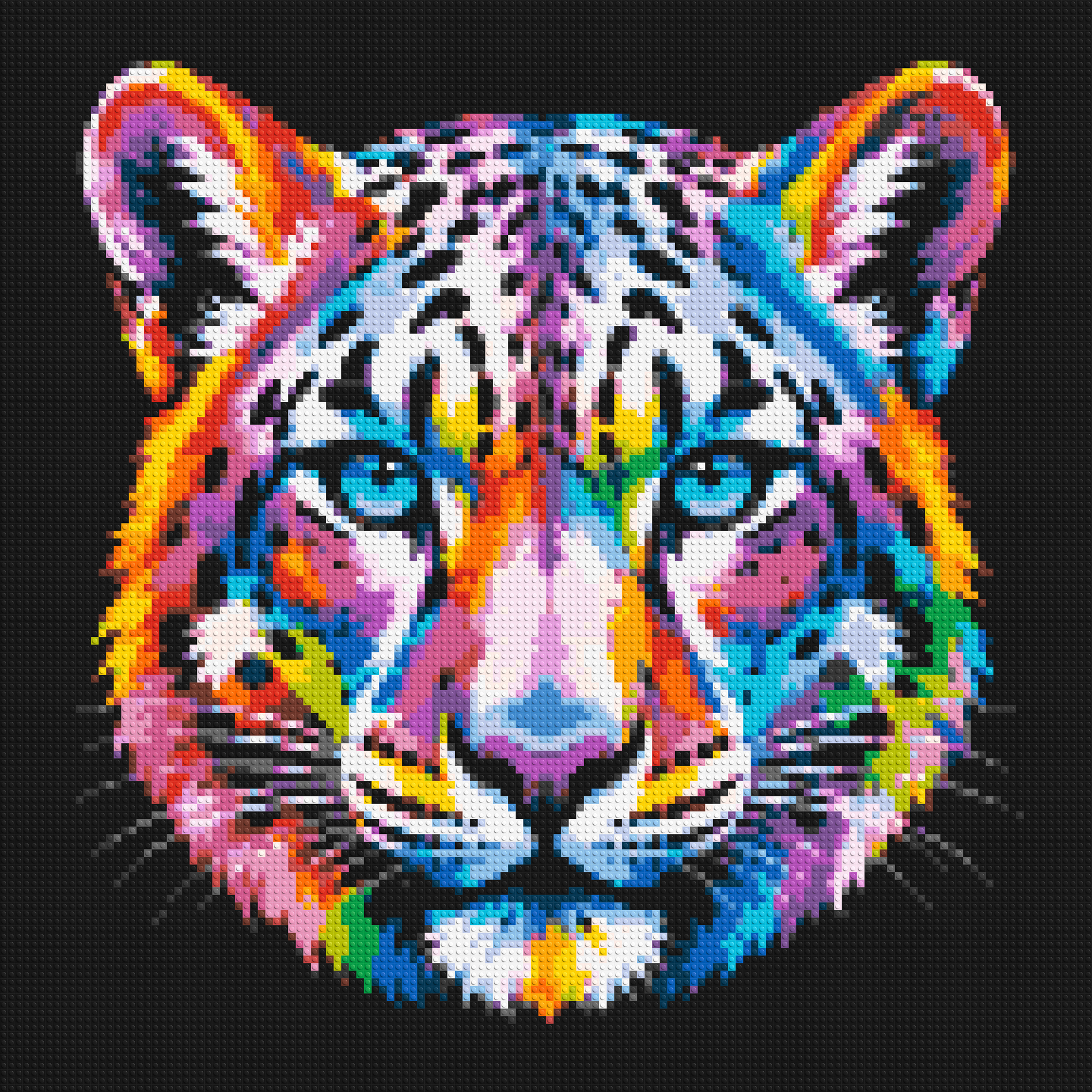 Vibrant Psychedelic Leopard Face Pop Art - Brick Art Mosaic Kit 6x6 large