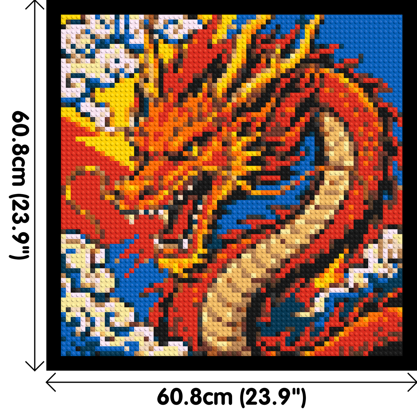 Fierce Eastern Dragon Pop Art - Brick Art Mosaic Kit 3x3 large