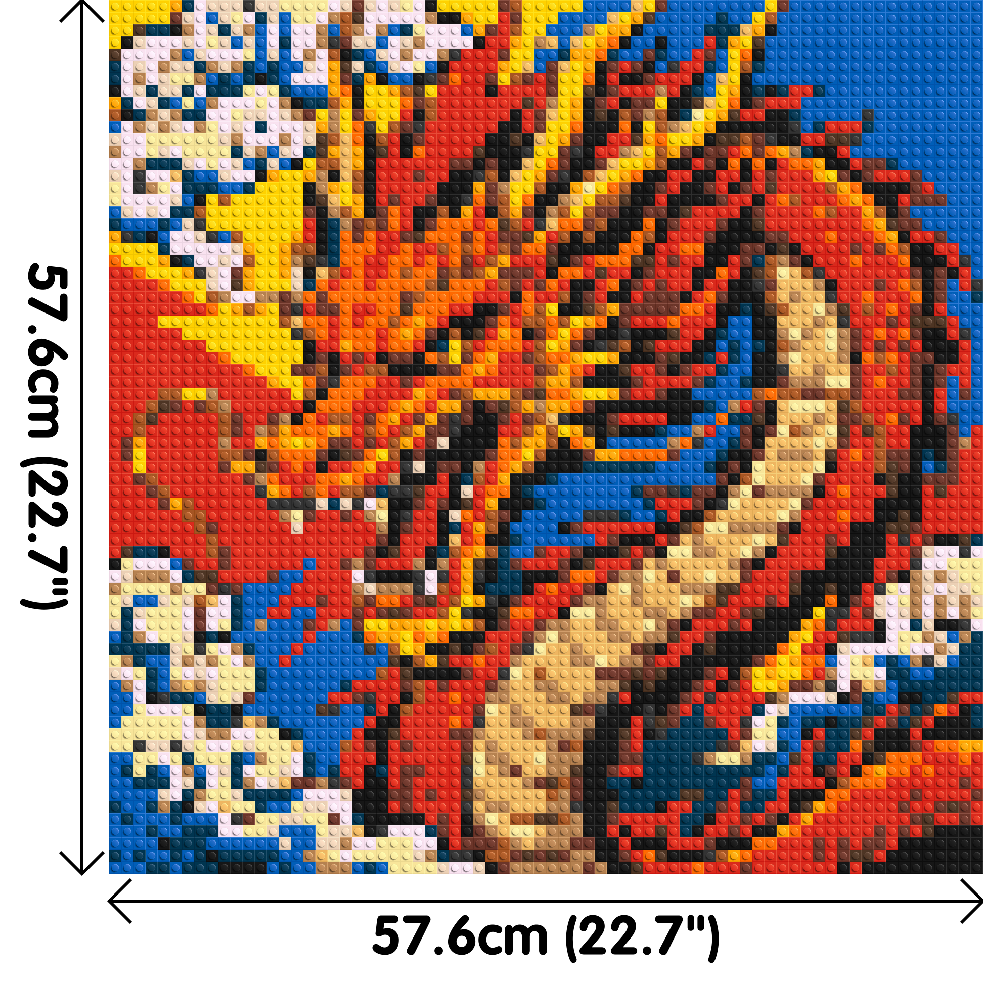 Fierce Eastern Dragon Pop Art - Brick Art Mosaic Kit 3x3 dimensions