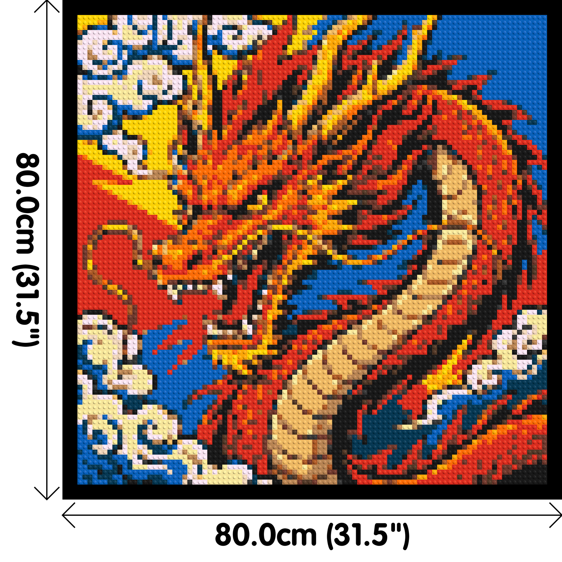 Fierce Eastern Dragon Pop Art - Brick Art Mosaic Kit 4x4 dimensions with frame