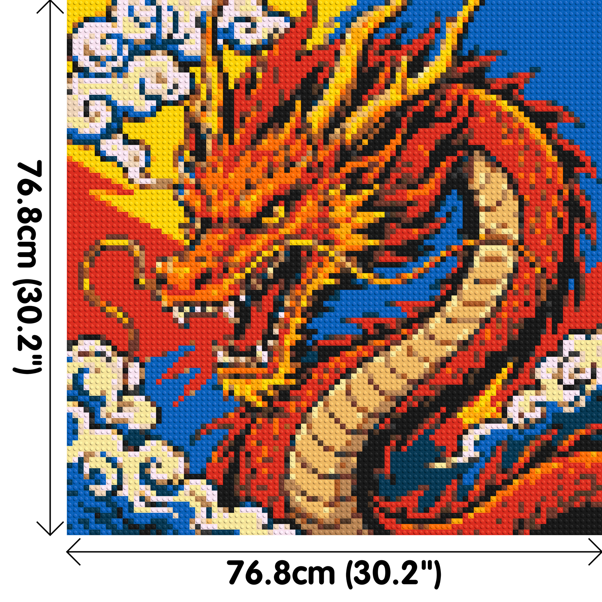 Fierce Eastern Dragon Pop Art - Brick Art Mosaic Kit 4x4 dimensions
