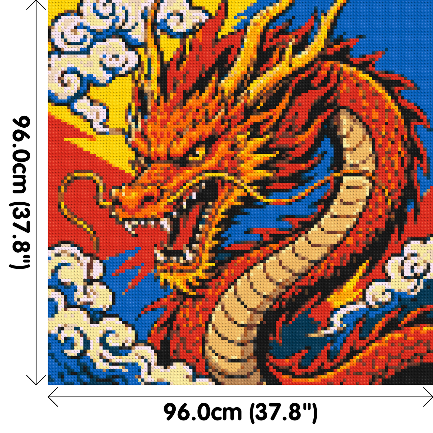 Fierce Eastern Dragon Pop Art - Brick Art Mosaic Kit 5x5 large