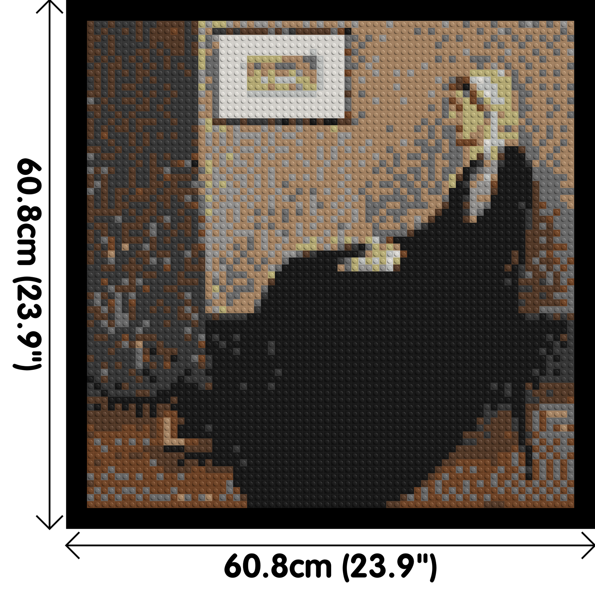 Whistler's Mother by James McNeill Whistler - Brick Art Mosaic Kit 3x3 dimensions with frame