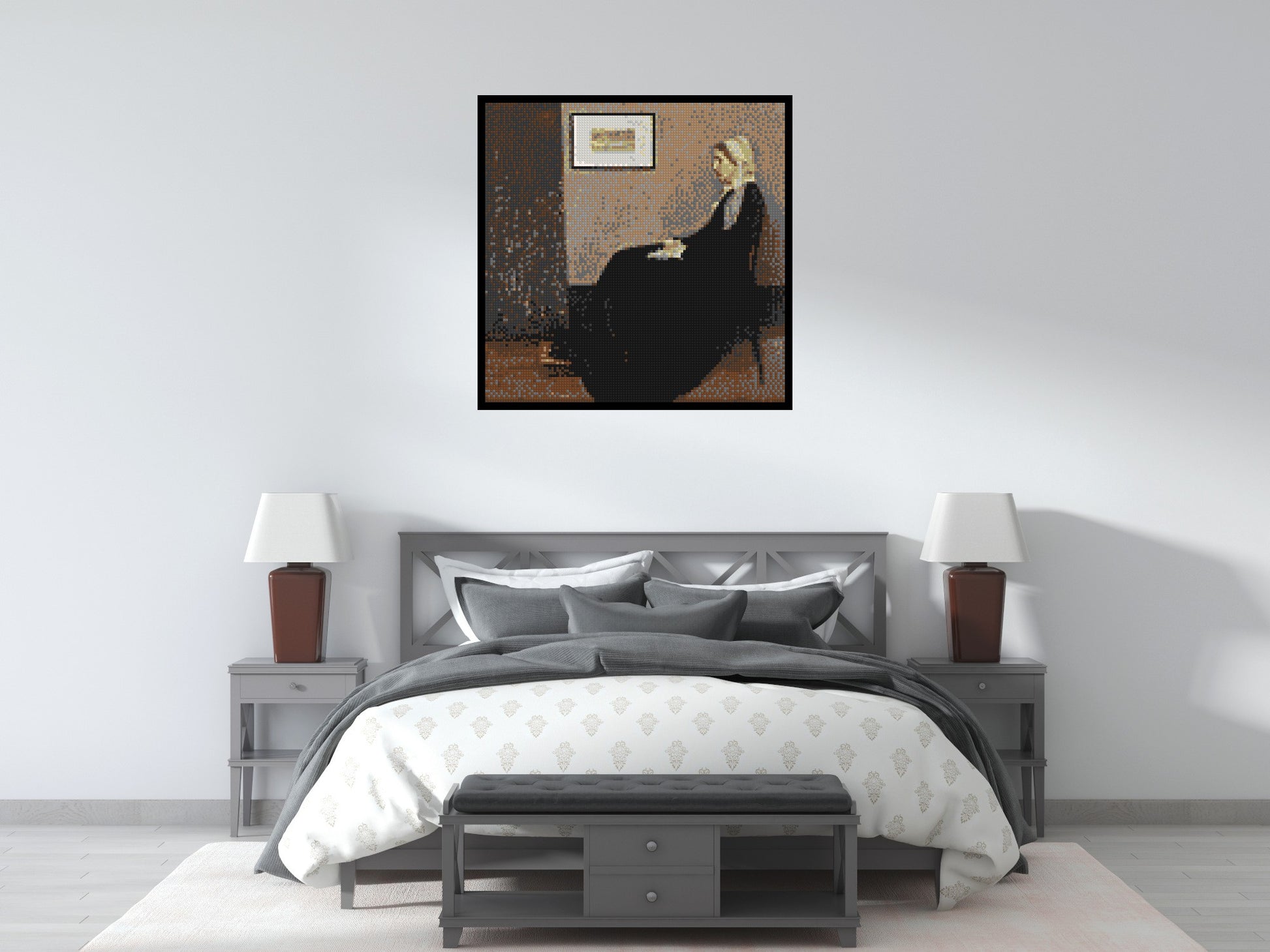 Whistler's Mother by James McNeill Whistler - Brick Art Mosaic Kit 5x5 scene with frame