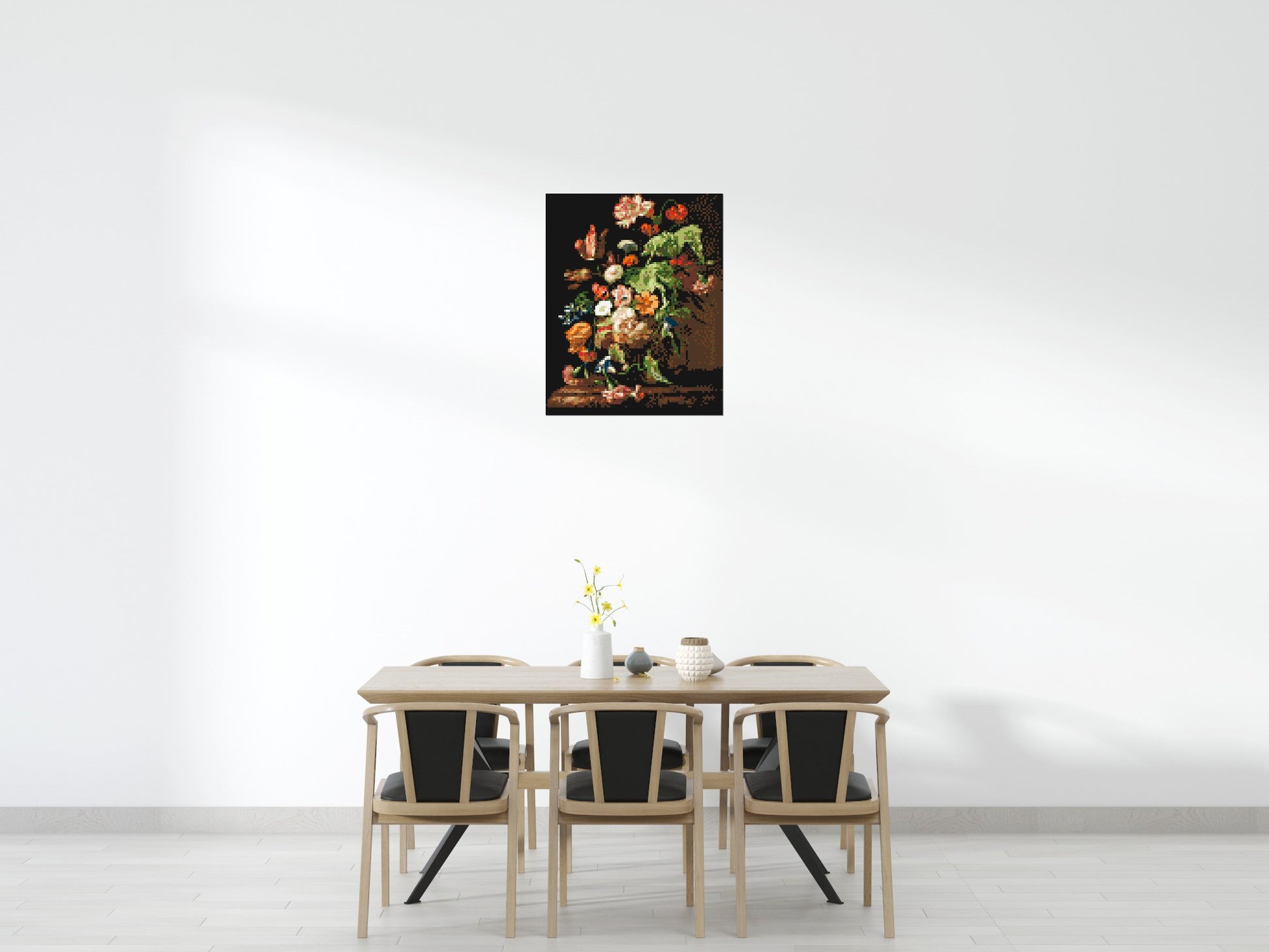Still Life with Flowers by Rachel Ruysch - Brick Art Mosaic Kit 4x5 scene