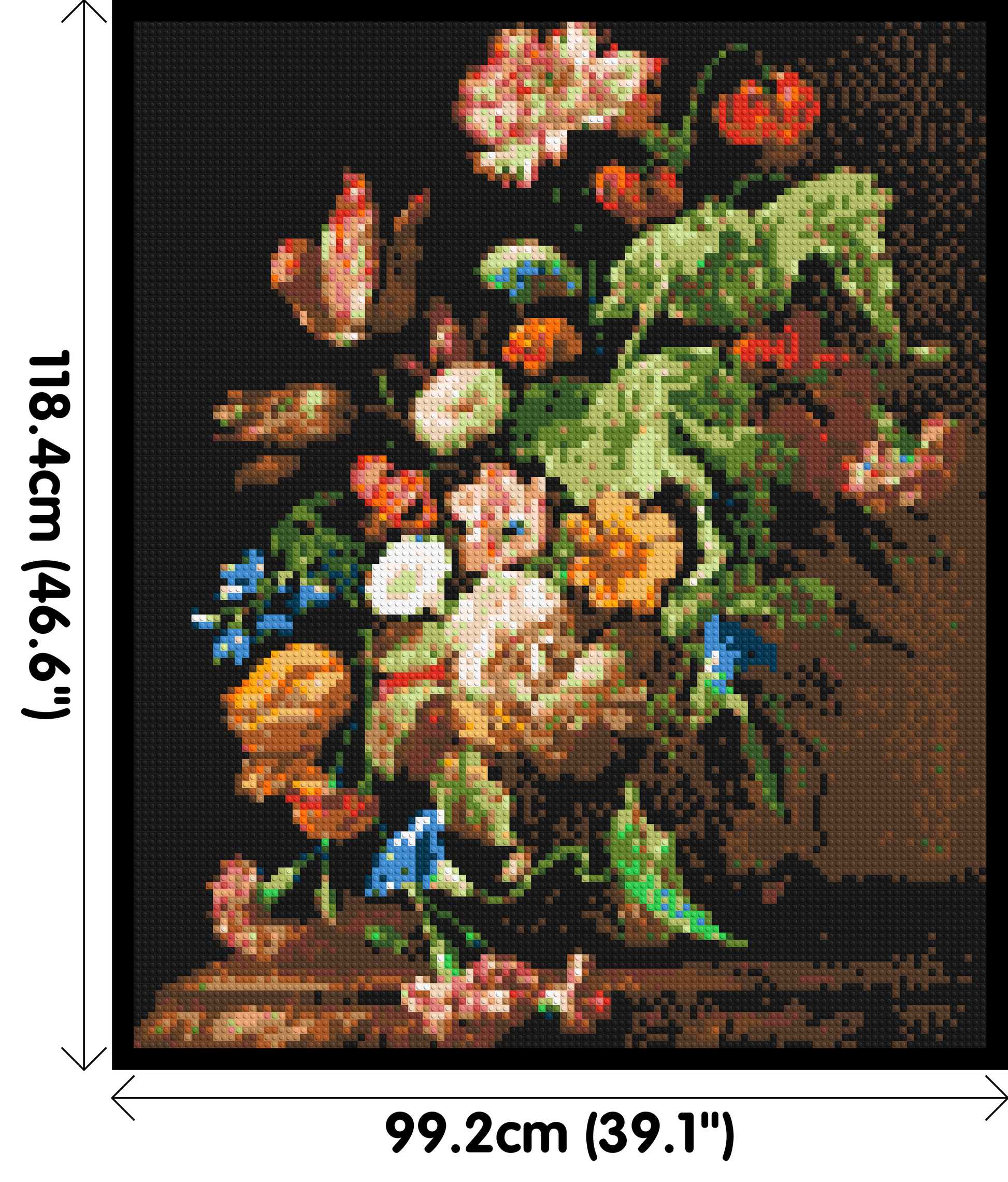 Still Life with Flowers by Rachel Ruysch - Brick Art Mosaic Kit 5x6 dimensions with frame