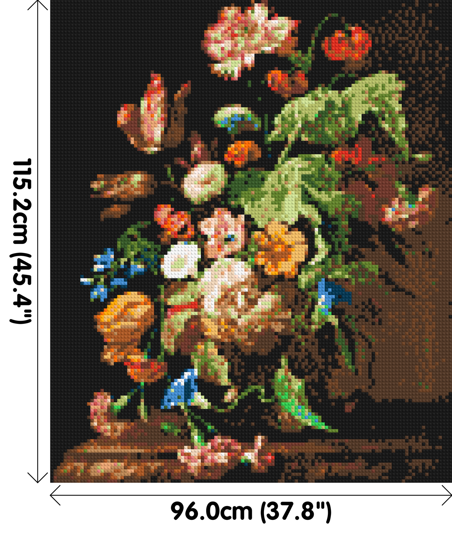 Still Life with Flowers by Rachel Ruysch - Brick Art Mosaic Kit 5x6 large