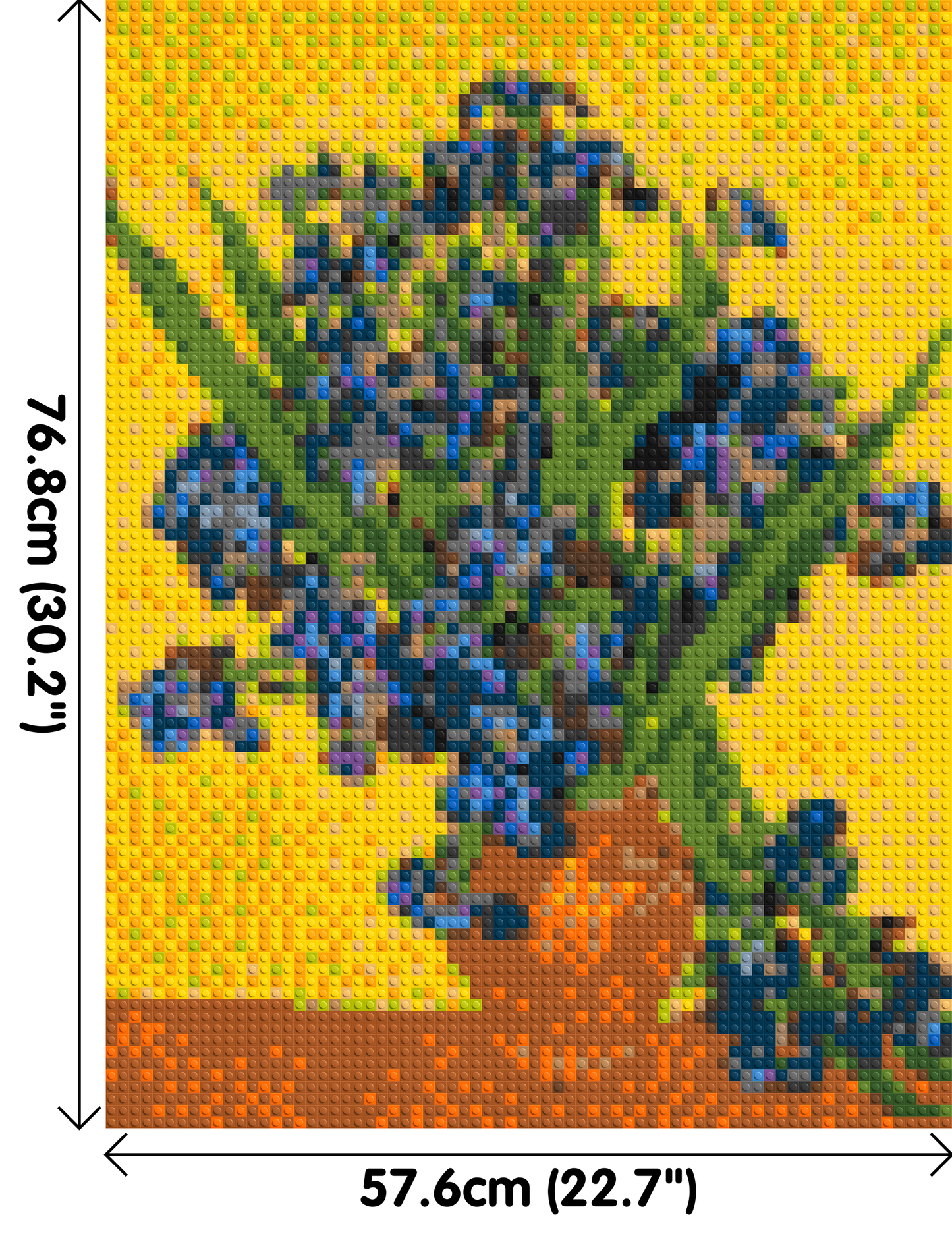 Vase with Irises by Vincent van Gogh - Brick Art Mosaic Kit 3x4 large