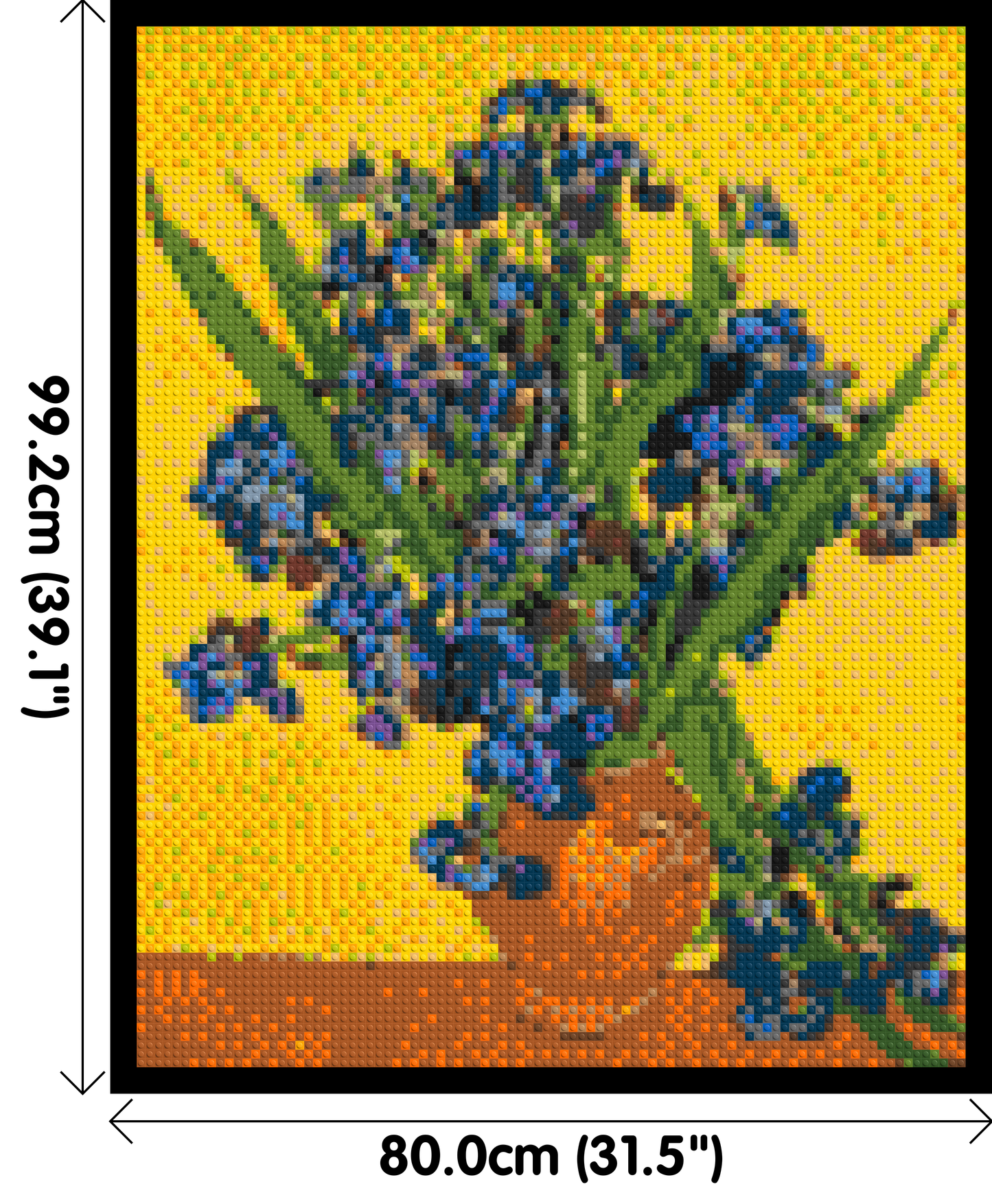 Vase with Irises by Vincent van Gogh - Brick Art Mosaic Kit 4x5 large