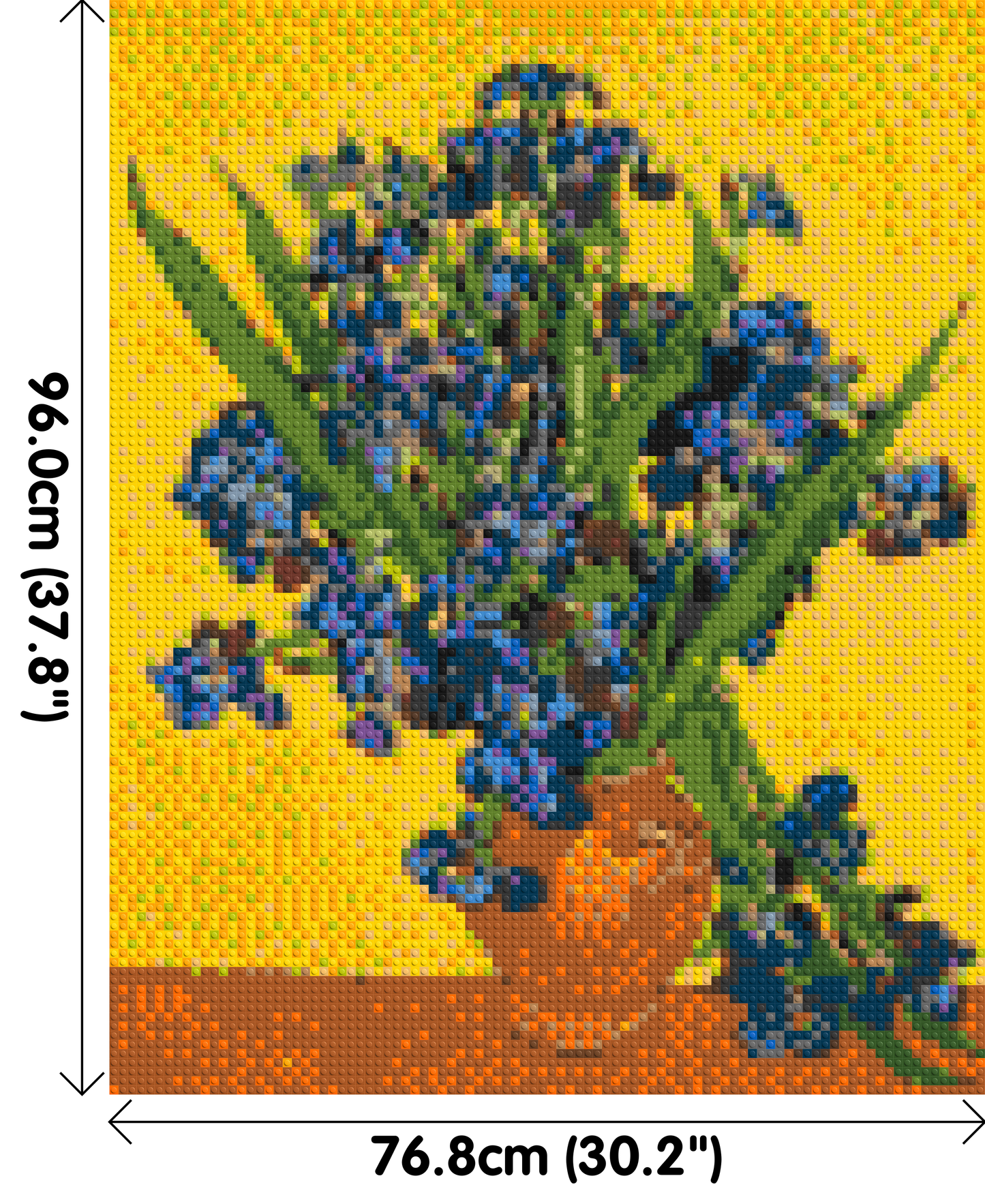 Vase with Irises by Vincent van Gogh - Brick Art Mosaic Kit 4x5 large