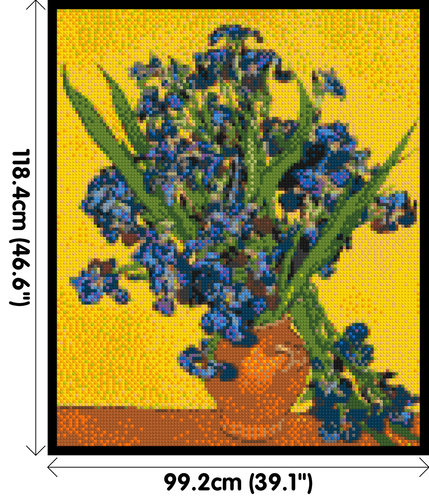 Vase with Irises by Vincent van Gogh - Brick Art Mosaic Kit 5x6 large